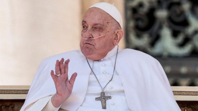 Pope Francis waved at crowds. Pic: Reuters