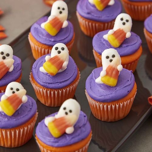 Ghost & Candy Corn Mini Cupcakes