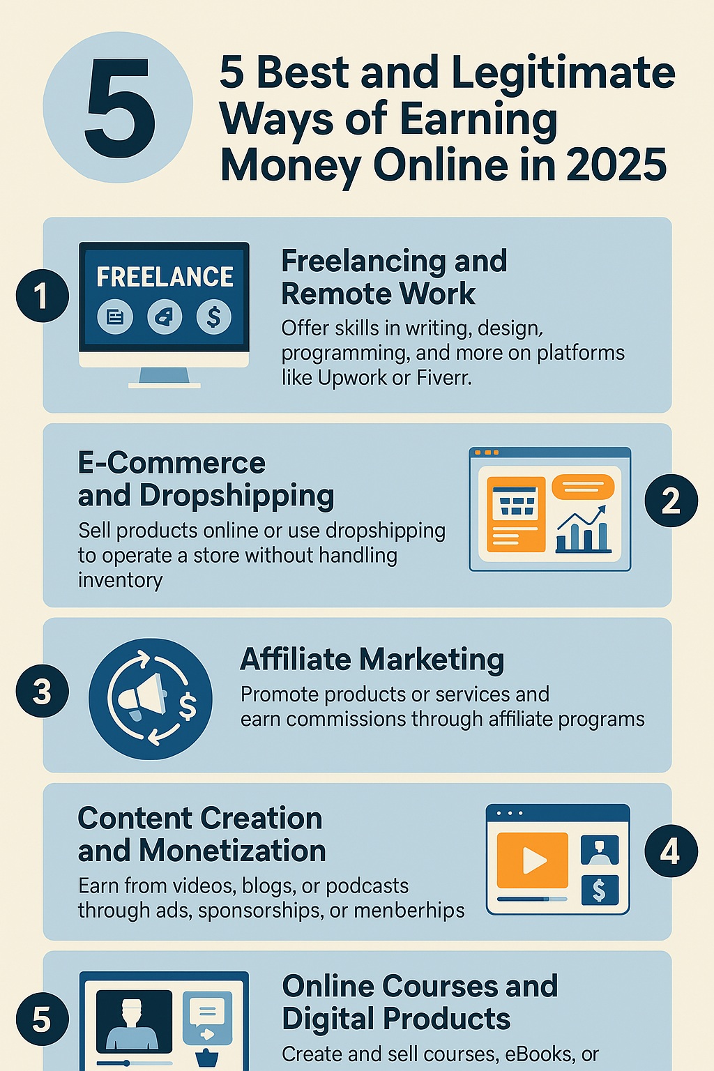 5 best and legitimate ways of online earning